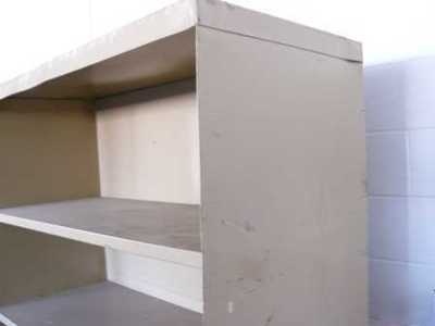 Rolling metal shelving unit