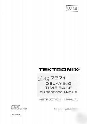 Tek tektronix 7B71 operation & service manual