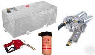 98 gallon aluminum transfer tank & repackaged gpi pump