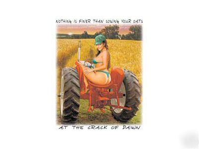 Farming t-shirt beautiful girl on a tow tracker 2XL