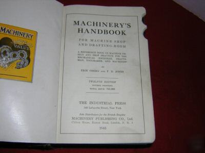 Machinist's machinery handbook 1945