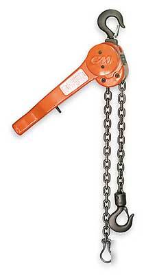Short handle ratchet puller, lift capacity 3/4 ton