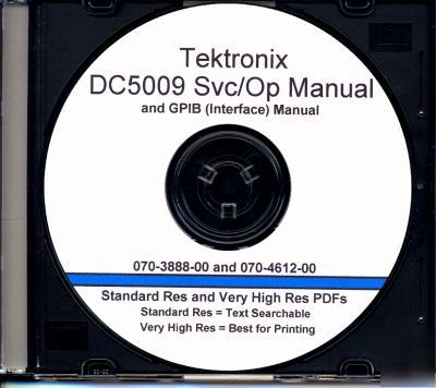 Tek DC5009 gpib+service/op mnls 2 vol w/ textsrch+xtras