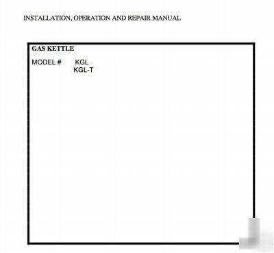 Cleveland kgl series kettle manual