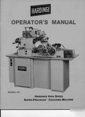 Hardinge model hc operator's manual