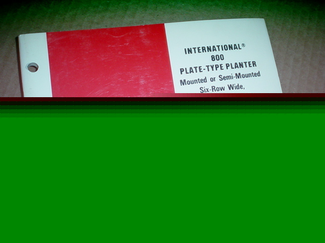Ih 800 plate type planter unit operator manual