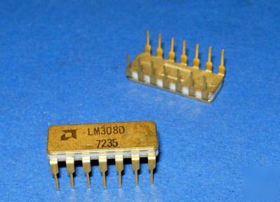 Linear amd LM308D vintage gold 14-pin 1972 rare 