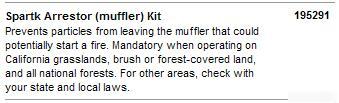 Miller 195291 spark arrestor (muffler) kit (diesel)