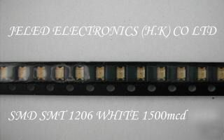 New mega bright 50X smd smt leds 1206 white 2500MCD