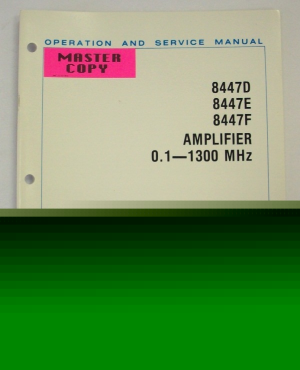Hp 8447D/8447E/8447F amplifier op/service manual