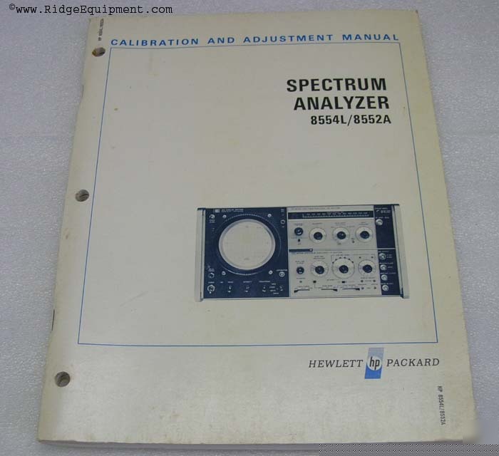 Hp 8554L 8552A calibration & adjustment manual