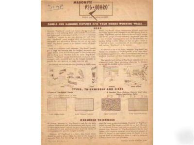 Masonite peg-board panels presdwood temprtile brochure