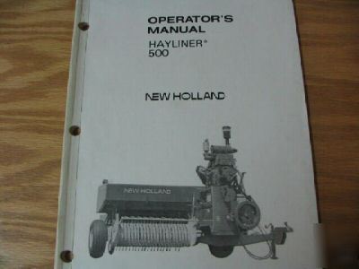 New holland hayliner 500 baler operators manual