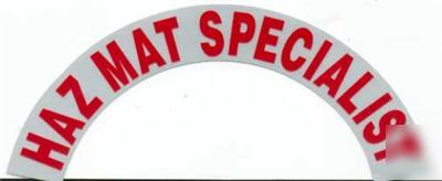 Fire helmet crescent decals haz mat specialist red
