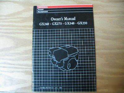 Honda GX240 GX270 GX340 GX390 engine owners manual