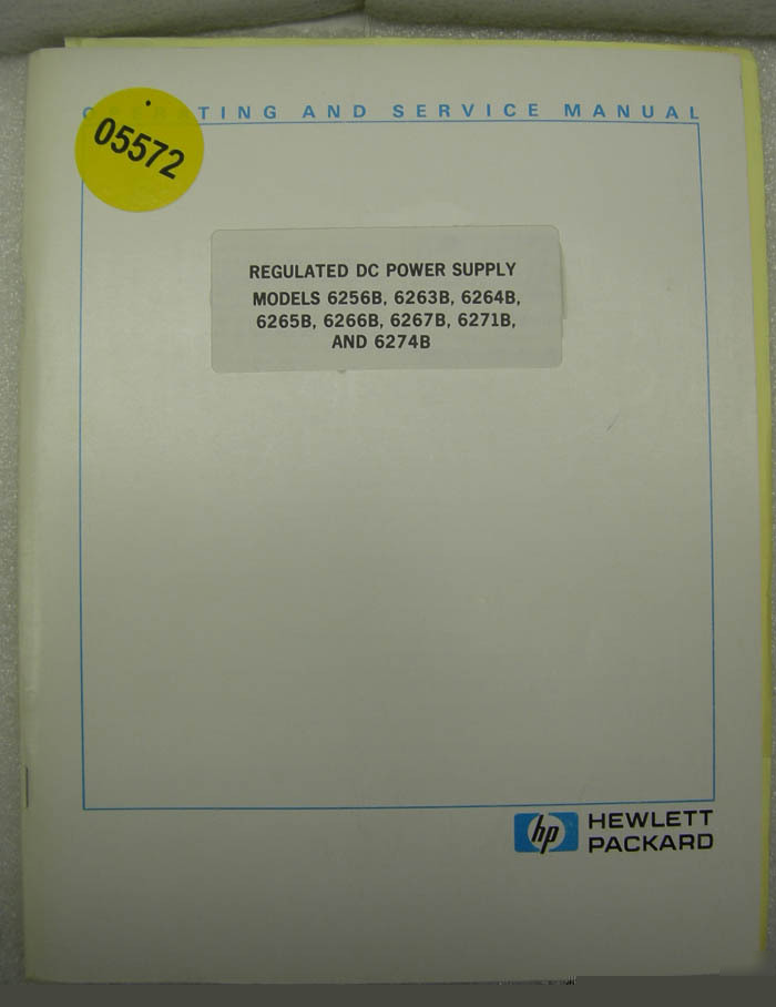 Hp 62-- regulated dc power supply op./service manual