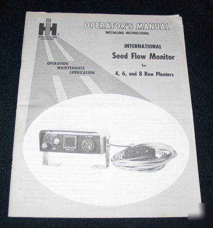 Ih intl harvester seed flow monitor 4 6 8 row planters