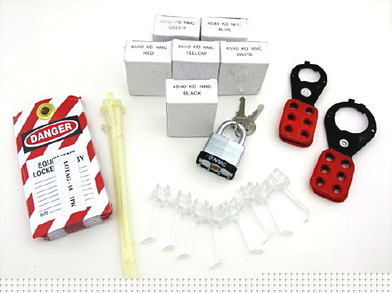 New lockout / tagout kit for electrical / valve service 