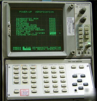 Tektronix 7603 scope with 7D02 logic analyzer, certifie