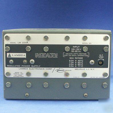 Used lambda lm 234R 0 to 7-volt linear power supply
