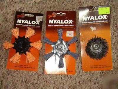 3 each nyalox brushes.10 times longer than a wire brush