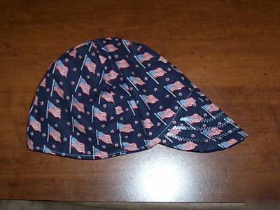 American flag welders hat hats cap caps welding biker
