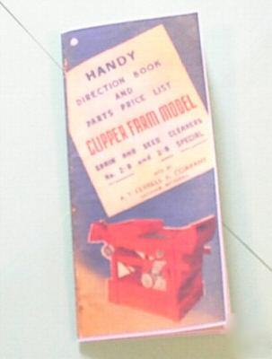 Old clipper seed cleaner manual - no. 2B