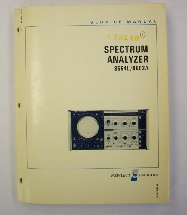 Hp / agilent 8554L/8552A service manual - $5 shipping 