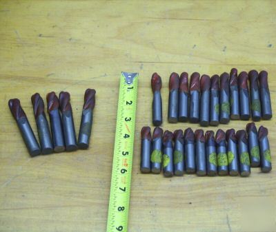 28 piece lot resharpened end-mills 29/64 & 17/32 nice 