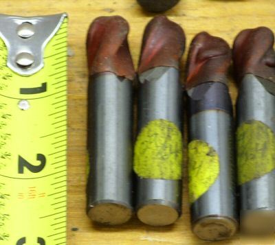 28 piece lot resharpened end-mills 29/64 & 17/32 nice 