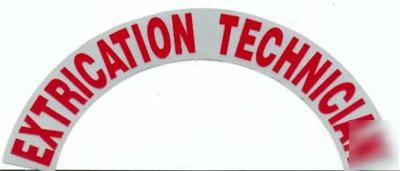 Fire helmet crescent decals extrication technician