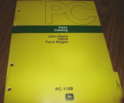 John deere 1065A farm wagons parts catalog jd