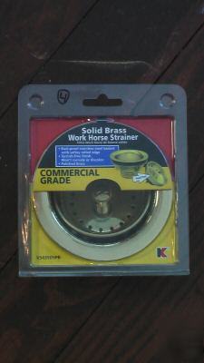 Keeney solid brass work horse strainer - polished brass