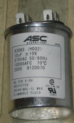 New 10 mfd x 370 vac round run capacitor hvac-r in box