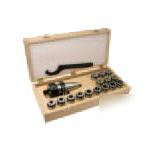 Bison cat-50 tg 100 collet chuck set - 17 pieces w/box