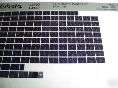 Kubota L3750 & L4150 tractor parts catalog microfiche
