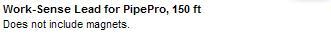 Miller 195398 work-sense lead for pipepro, 150 ft