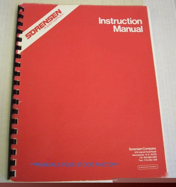 Sorensen hpd series op-sv V4.1 manual - $5 shipping 