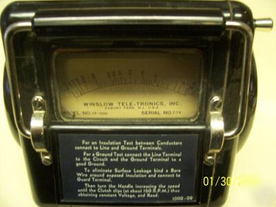 Winslow tele-tronics ohmmeter model 5G-1000, zm-21B/u