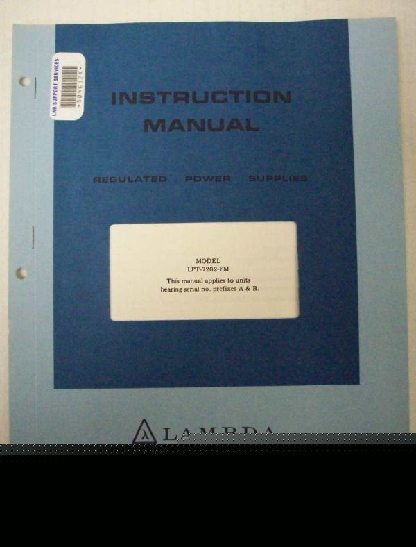 Lambda lpt-7202-fm instruction manual - $5 shipping 