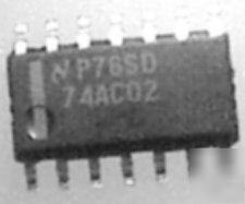 (50) 74AC02 / 7402 quad 2-input nor gates, soic smt,nos