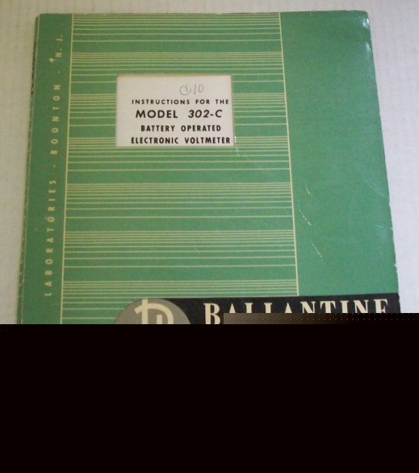 Ballantine 302-c operating and service manual - $5 ship