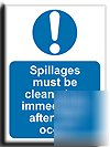 Spillages clean. up sign-adh.vinyl-200X250MM(ma-126-ae)