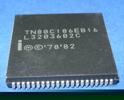 Cpu TN80186-12 intel vintage plcc chip 80186