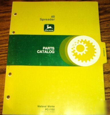 John deere 40 manure spreader parts catalog manual jd