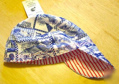 New as american as apple pie welding hat 7 3/4 flag