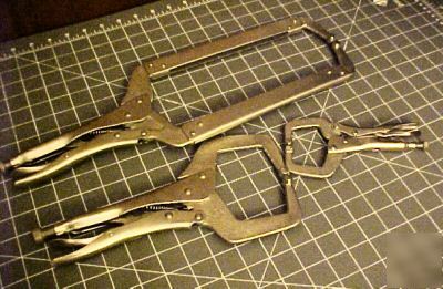 New locking grip c-clamp welding pliers 3 pc. set 