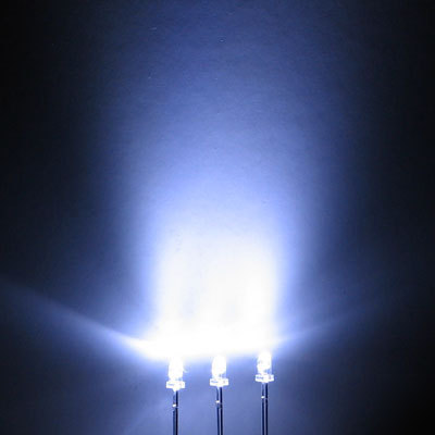 White led set of 500 3MM super bright 17500MCD f/r