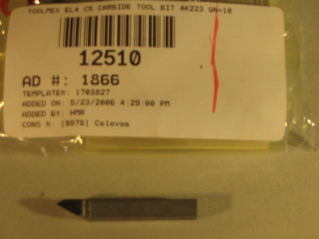 Toolmex EL4 C5 carbide tool bit 4K223 qn=10
