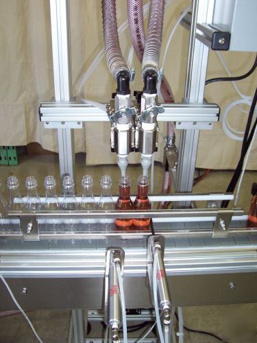 2 head gravity liquid filler bottling filling machine 